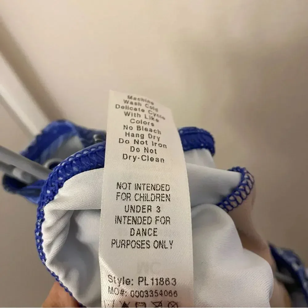WEISSMAN Balera Dance Costume Cap Sleeve Leotard blue watercolor PL11863 MC